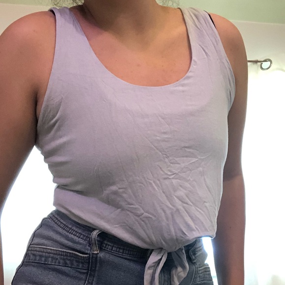 Aritzia Babaton blue tank top with tie front - Picture 2 of 3